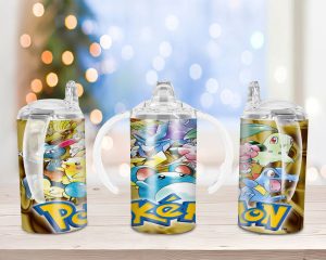 Kid Movies Pokemon Pikachu Sippy Cup Sublimation Design