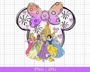 Mouse Watercolor Princess Png, Family Trip 2023 Png