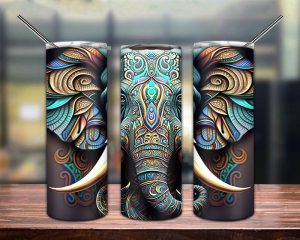 Patterned Elephant Tumbler PNG
