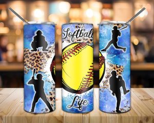 Softball Player Life Tumbler PNG