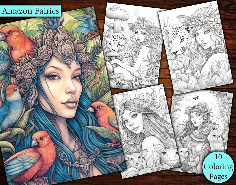 10 Fairies of the Amazon Coloring Page 10 Fairies of the Amazon Coloring Page