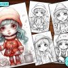 12 Cute Darling Young Gnome Girl Coloring Page