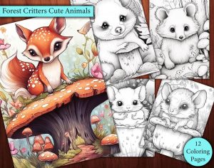 12 Forest Critters Cute Animals Coloring Page