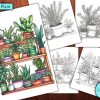 12 Houseplant Collection Coloring Page