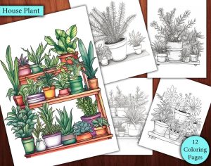 12 Houseplant Collection Coloring Page