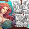 12 Mermaid World Coloring Page