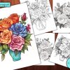 12 Rose Bouquet Coloring Page