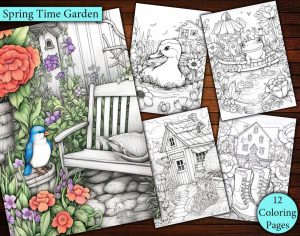 12 Spring Time Garden Coloring Page