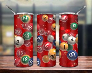 3D Bingo Balls Tumbler PNG