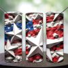 3D Blue Red White 4th of July Tumbler PNG
