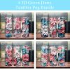 3D Green Daisy Flower Tumbler Png