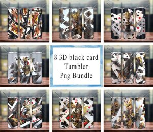 3D Playing Cards Tumbler PNG