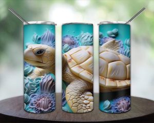 3D Sea Turtle Tumbler PNG