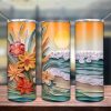 3D Sunrise Beach Landscape Tumbler Png