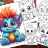6 Cute Troll Baby Coloring Page