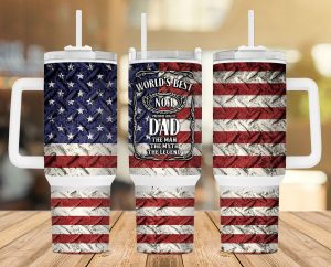 Best Dad American Flag 40 oz 2 piece Tumbler Wrap