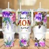 Best Mom Ever Watercolor Floral 40 Oz 2 Piece Tumbler Wrap