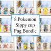 Cartoon Pokemon Bundle Sippy Cup Sublimation Design
