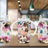 Cow and Pink Glitter Sippy Cup Sublimation Design