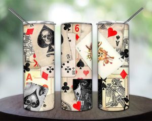Gothic Poker Playing Cards Tumbler PNG