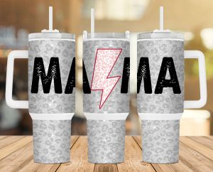Mama Leopard 40 Oz 2 Piece Tumbler Wrap