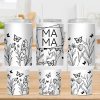 Mama Wild Flowers 40 oz 2 piece Tumbler Wrap