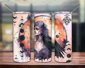 Moon Phase Raven Witchy Tumbler PNG