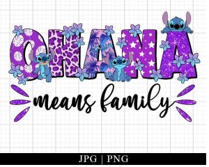Ohana Means Family Stitch Png