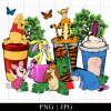 Pooh and Friends Cartoon Coffee Cups Png