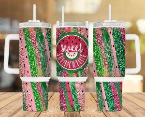 Summertime Watermelon 40 oz 2 piece Tumbler Wrap