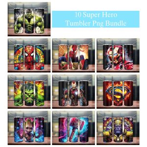 Superhero Bundle Tumbler PNG