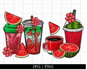 Watermelon Coffee Cups Png
