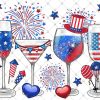 4th of July wine glasses png