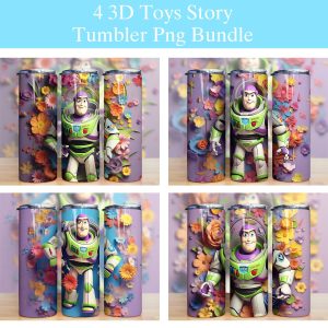 3D Cartoon Character Toy Story Tumbler PNG