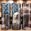 3D Eagle American Flag Tumbler PNG