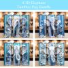 3D Elephant and Blue Flowers Tumbler PNG