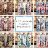 Bundle 3D Animals with Flowers Tumbler PNG