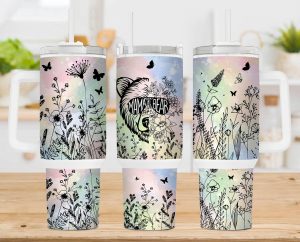 Mama Bear Wildflowers 40 oz 2 piece Tumbler Wrap