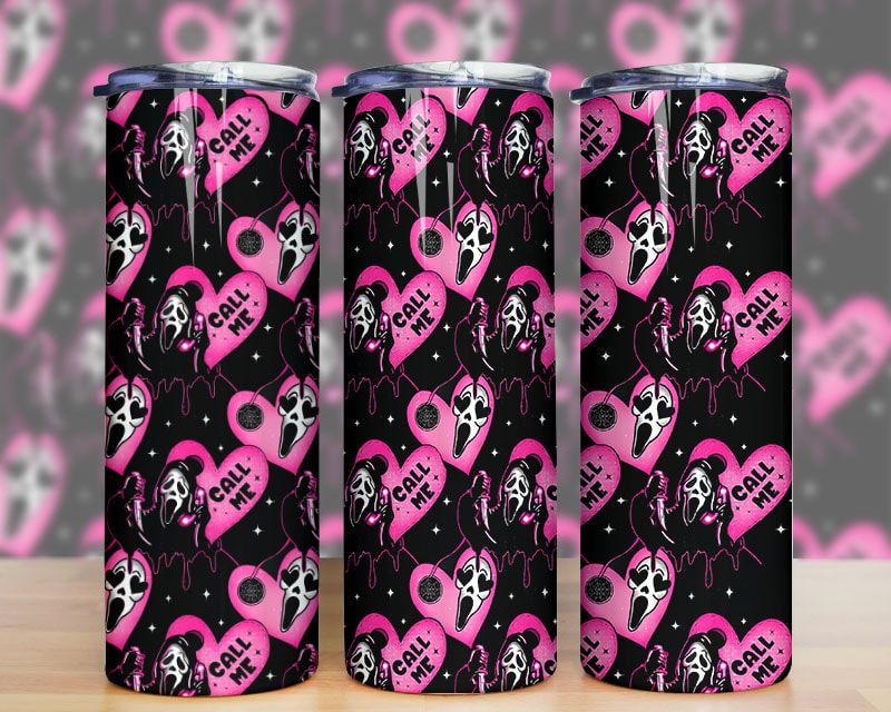 Pink Ghost Call Me Tumbler PNG Pink Ghost Call Me Tumbler PNG