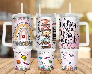 Rainbow Teacher Appreciation 40 oz 2 piece Tumbler Wrap