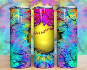 Softball Life Colorful Tumbler PNG