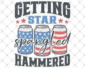 Getting star spangled hammered PNG