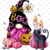 Halloween gnome PNG, Pink Halloween gnome Png