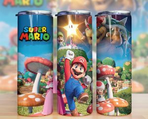 3D Cartoon Characters Mario Tumbler PNG