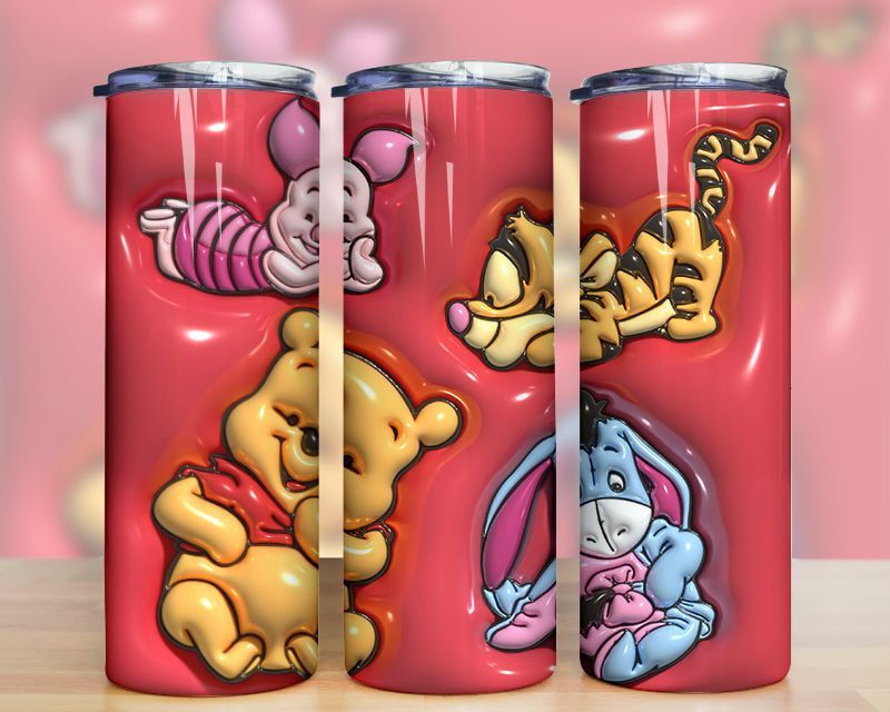 3D Inflated Cartoon Characters Pooh Tumbler PNG 3D Inflated Cartoon Characters Pooh Tumbler PNG