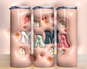 3D Inflated Mama Tumbler PNG