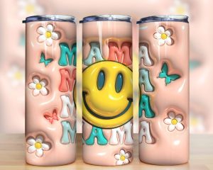 3D Inflated Retro Mama Tumbler PNG
