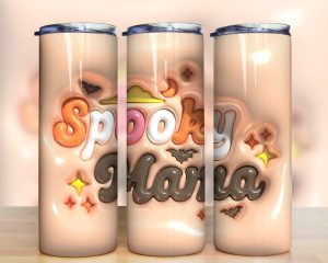 3D Inflated Spooky Mama Tumbler PNG