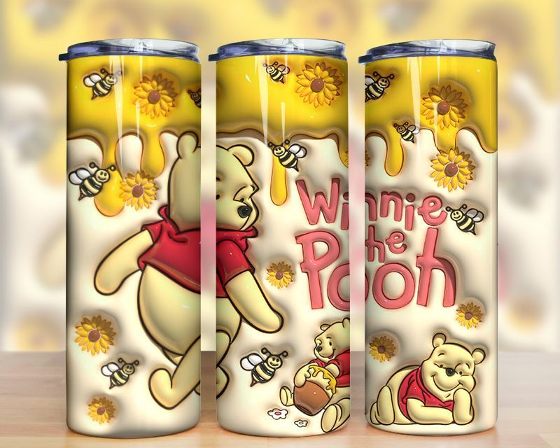3D Inflated Winnie The Pooh Tumbler PNG 3D Inflated Winnie The Pooh Tumbler PNG