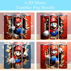 3D Movies Characters Mario Tumbler PNG